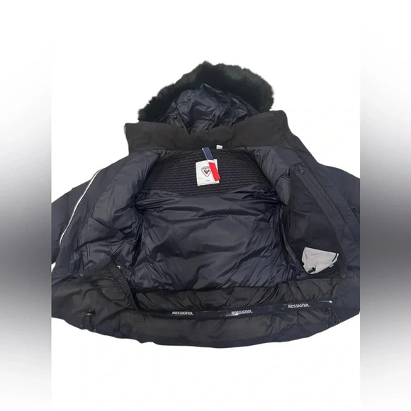 BNWT Rossignol Women's Signature Down Jacket Ski Coat - Black and White Medium - Picture 8 of 12